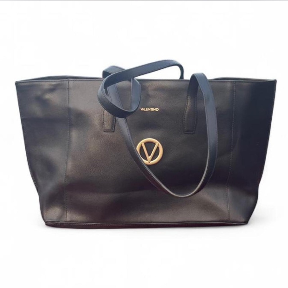 Valentino Black Tote with Gold Accent